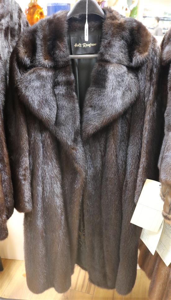 A ranch mink dark brown coat